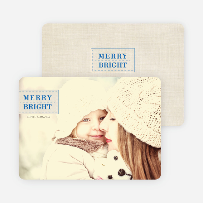 Merry & Bright Christmas Photo Cards - Blue