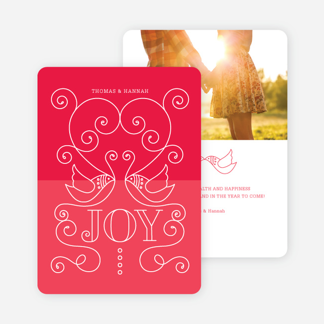 Lovebirds Holiday Cards - Pink