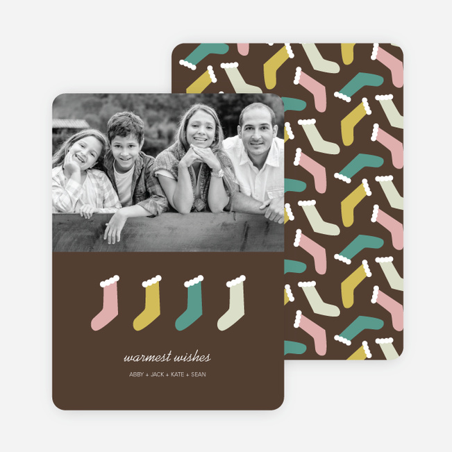 Stockings are Hung Christmas Cards - Brown