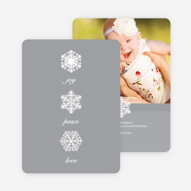 Unique Snowflake Holiday Cards - Gray