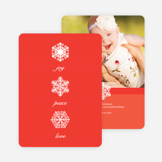 Unique Snowflake Holiday Cards - Red
