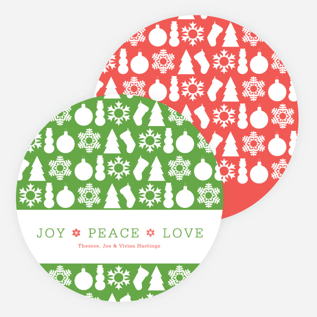 Holiday Icons for Joy, Peace & Love - Red