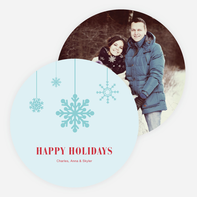 Snowflake Ornaments Holiday Cards - Blue