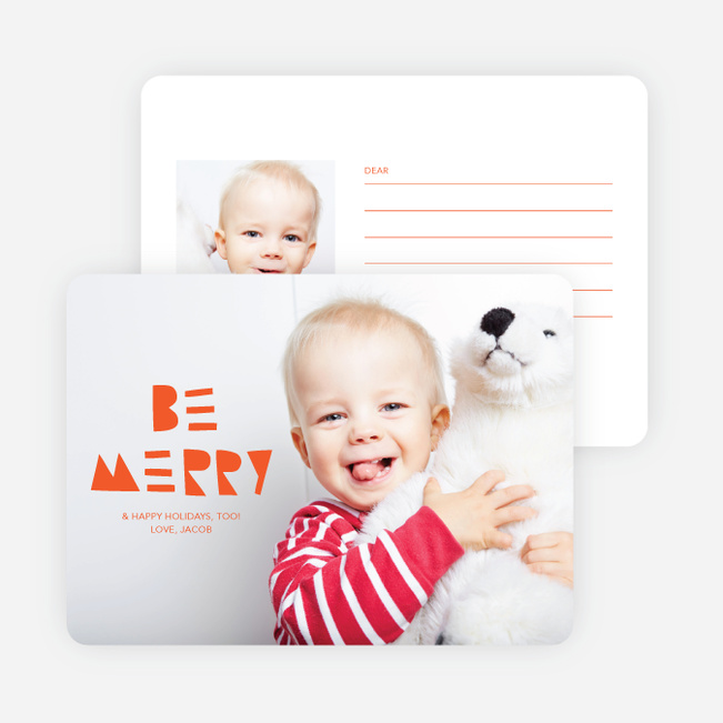 Be Merry Silhouette Holiday Cards - Orange