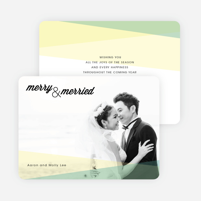 Diagonal Stripes New Year’s Cards - Yellow