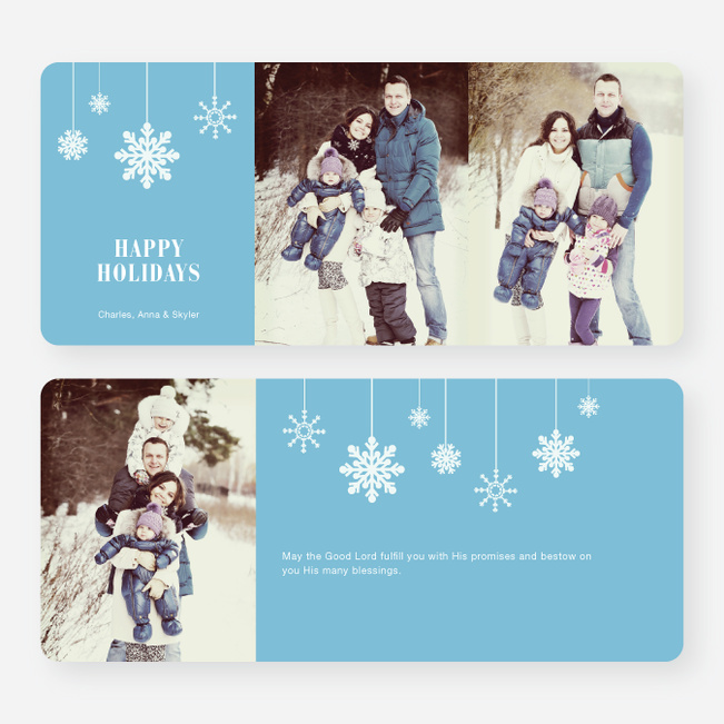 Snowflake Ornaments Holiday Cards - Blue