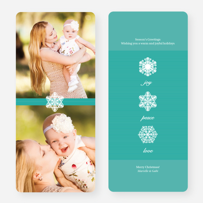 Unique Snowflake Holiday Cards - Blue