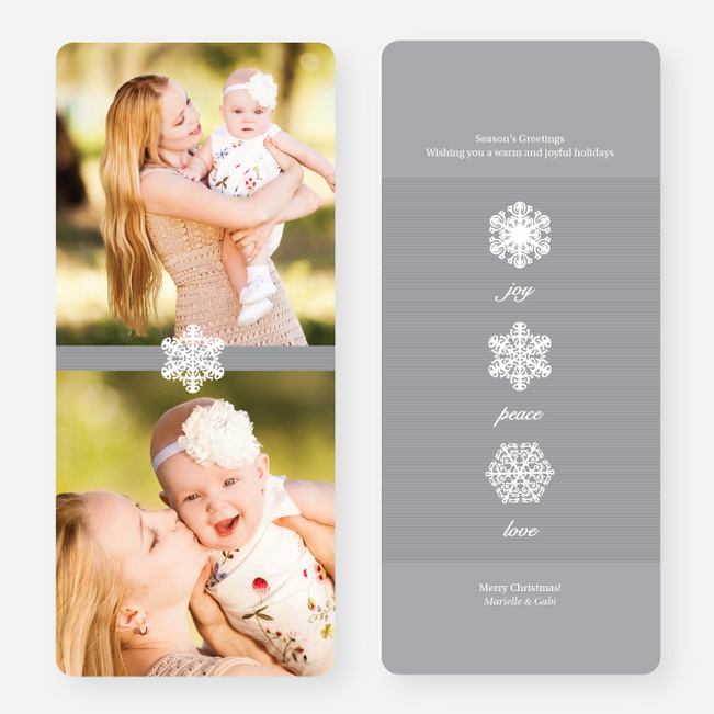 Unique Snowflake Holiday Cards - Gray