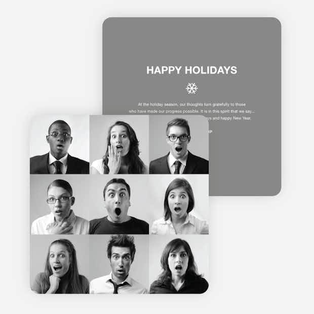 Brady Bunch Squares Holiday Cards for Small Business Paper Culture