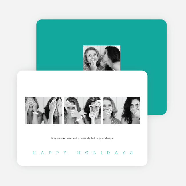 Classic Photo Holiday Cards - Blue