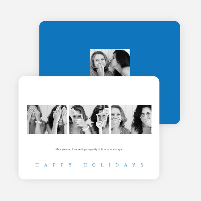 Classic Photo Holiday Cards - Blue