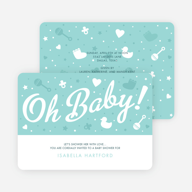 Oh Baby Shower Things - Blue