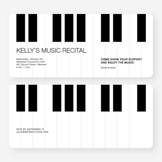 Piano Recital Invitations - Main