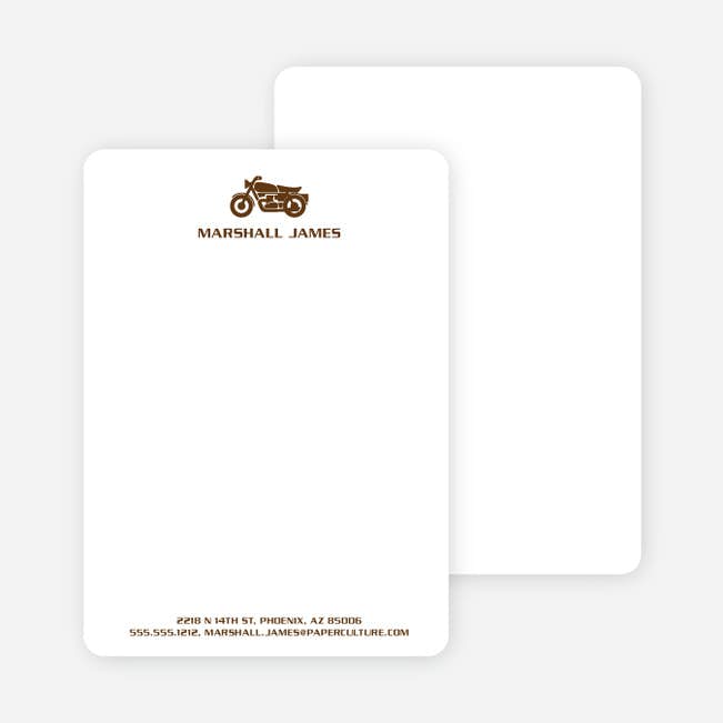 Motorcycle Personalized Stationery and Notecards