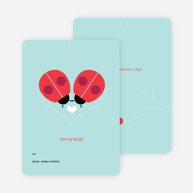 Ladybug Valentine’s Day Cards - Blue