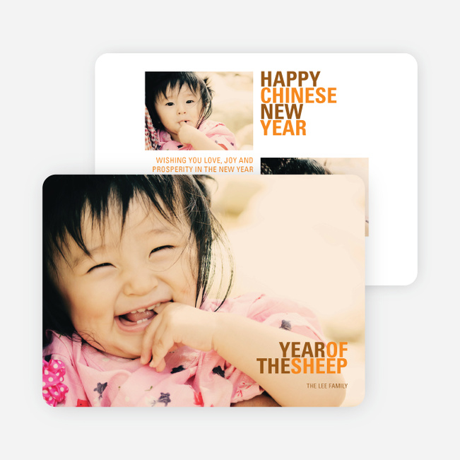 Year of the Horse Chinese New Year Cards - Orange