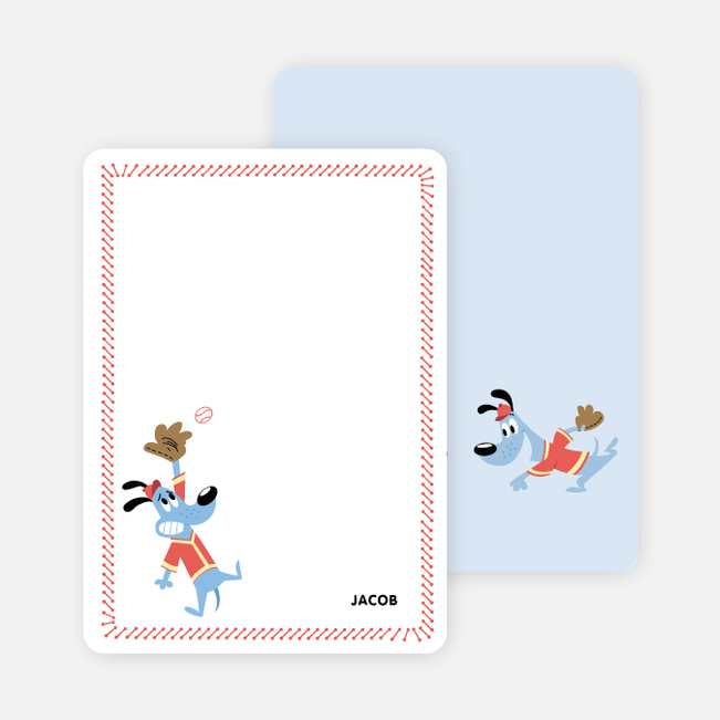 Babe Woof: Baseball Themed Stationery - Persimmon
