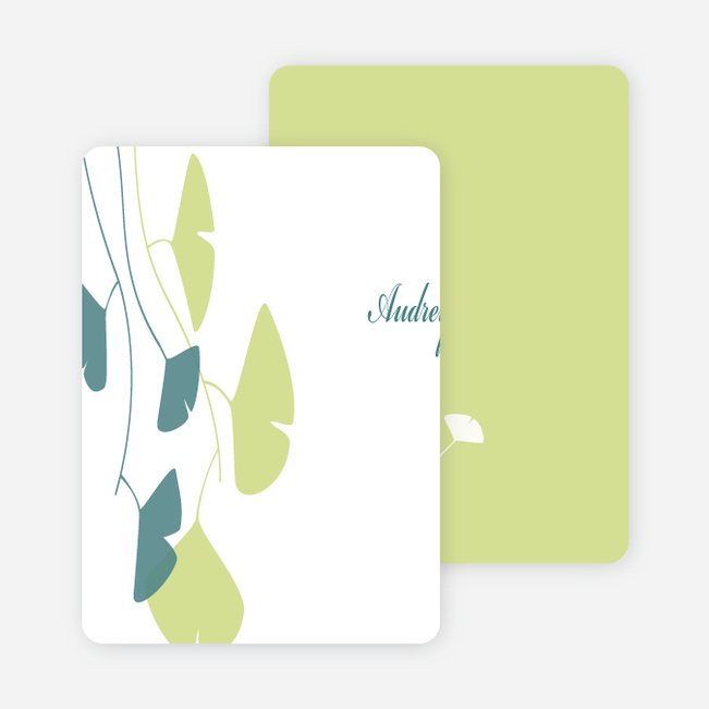 Personal Stationery for Bridal Shower Invitations: Leaves - Pistachio