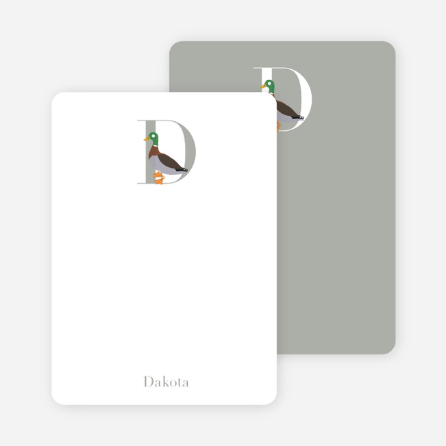 D Duck Monogram Stationery - Espresso