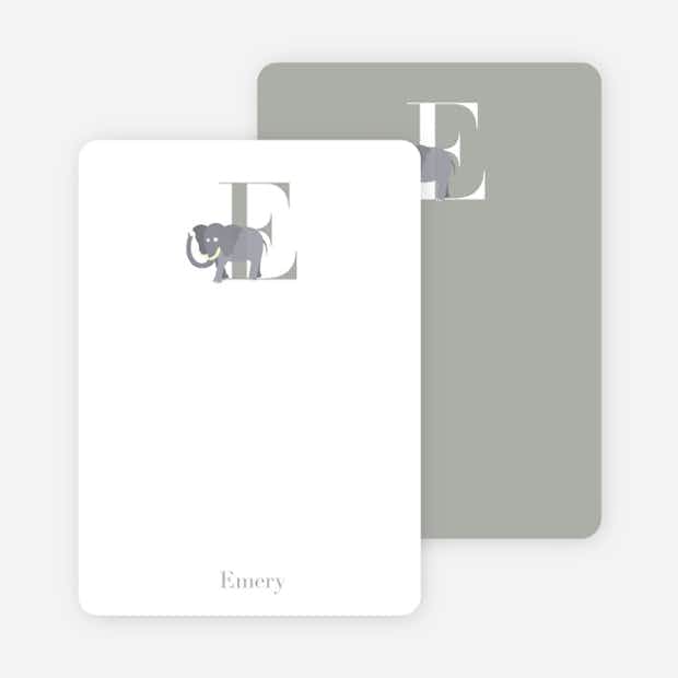 E Elephant Monogram Stationery - Main