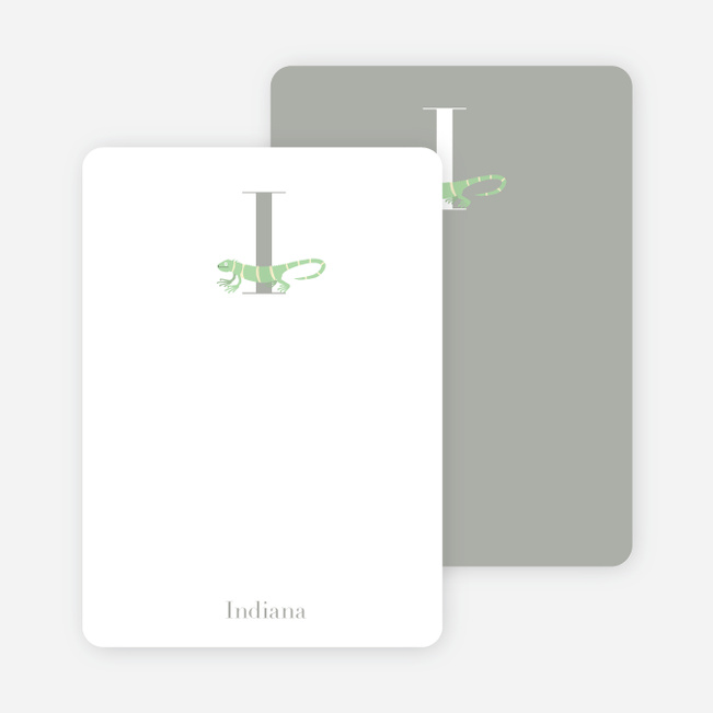 I Iguana Monogram Stationery - Lemongrass