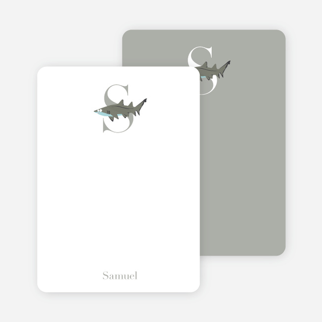 S Shark Monogram Stationery - Charcoal