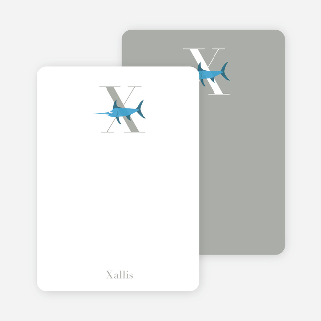 X Xwing Monogram Stationery - Royal Blue
