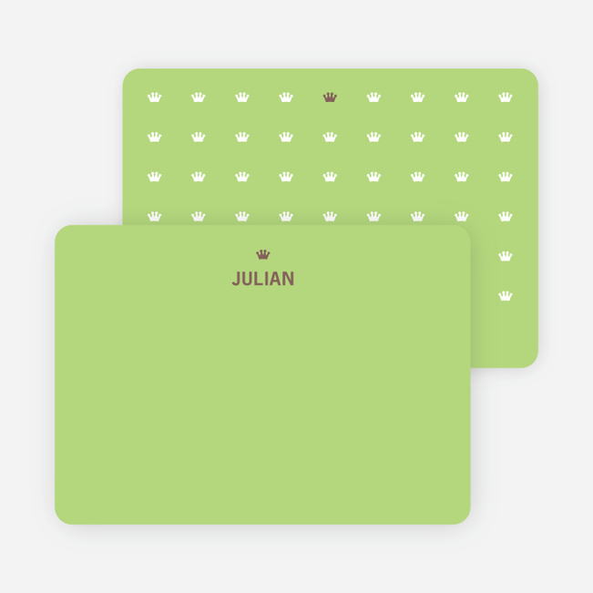 Note Cards: ‘Prince and Princess Photo Invitations’ cards. - Coffee Brown