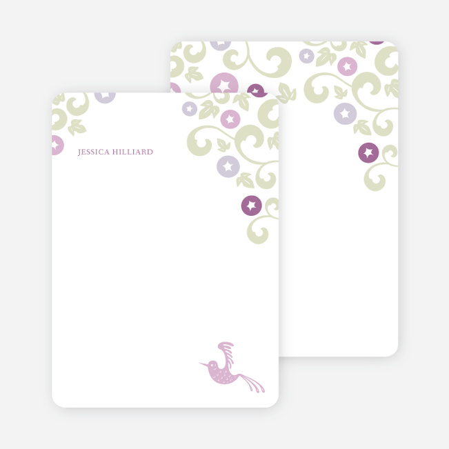 Personal Stationery for Morning Glory Wedding Shower Invitations - Magenta