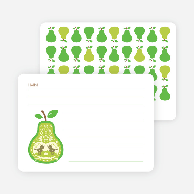 Personal Stationery for Pear Birds Modern Birthday Invitation - Sun Yellow