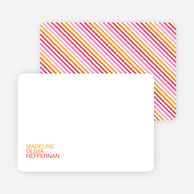 Personal Stationery for Simply Photos: ‘Nounced Modern Baby Announcement - Tangerine