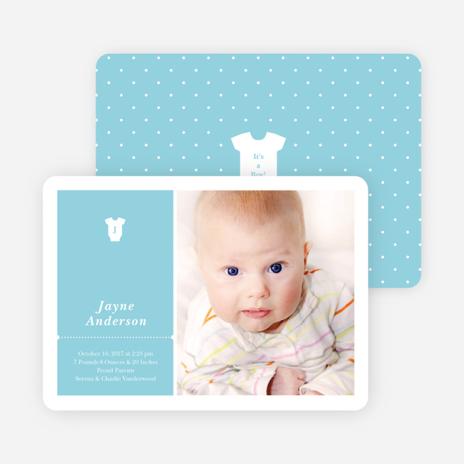 Onesie Tag Fresh Birth Announcements - Blusie