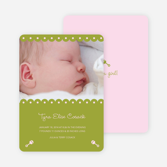 Shush, Rattle and Drool Birth Announcements - Bamboo