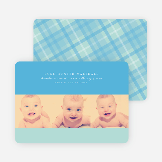 Studio Triple Birth Announcements - Blue Horizon