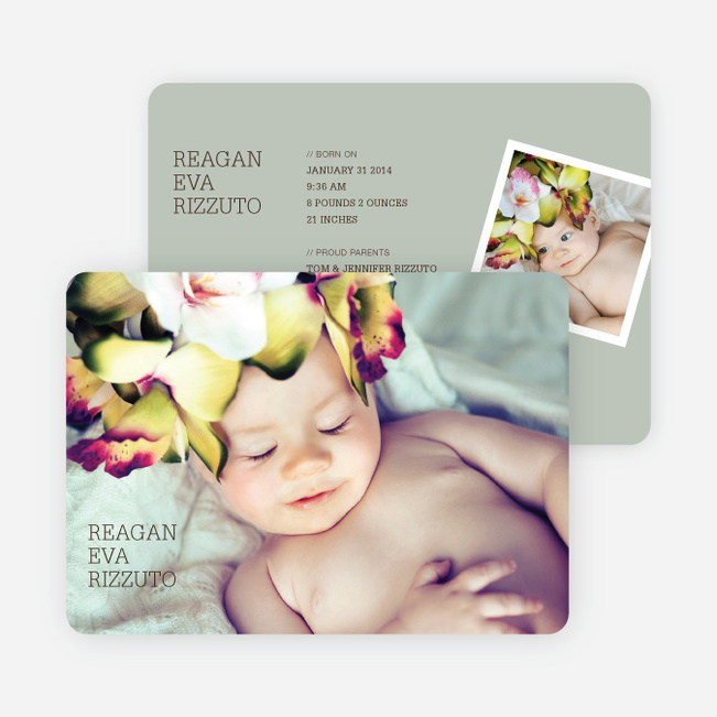 Unique Birth Announcements - Green