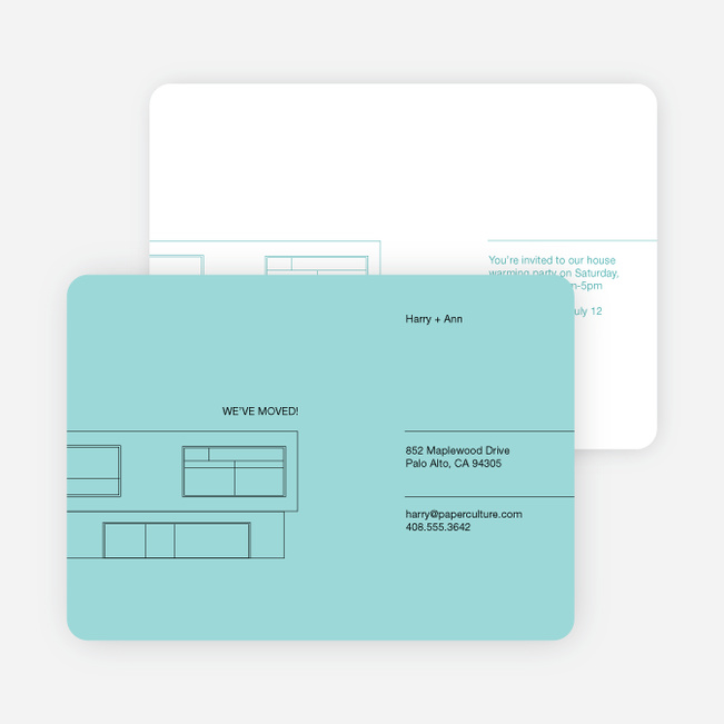 Minimalist Moving Announcement - Aquamarine