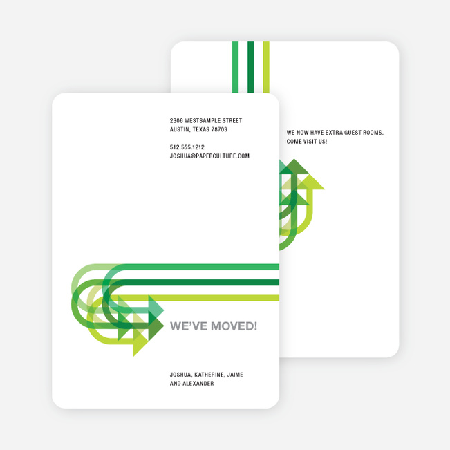 Moving on Up Moving Card - Apple Green