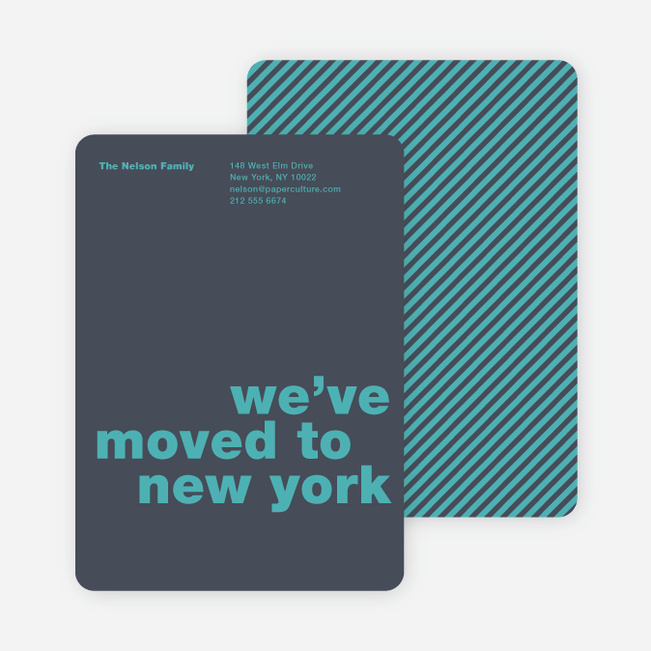 Simply Text Minimalist Moving Announcements - Deep Saphire