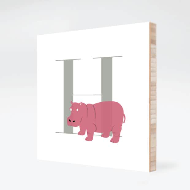 Alphabet Animals H Hippo - Front