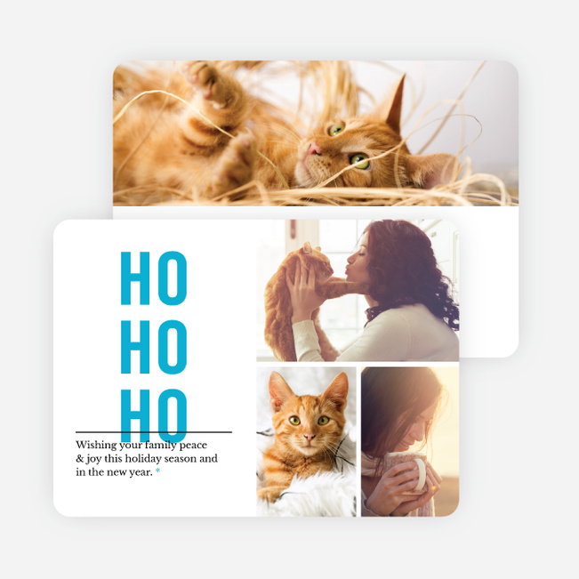 Ho Ho Ho Christmas Cards - Blue