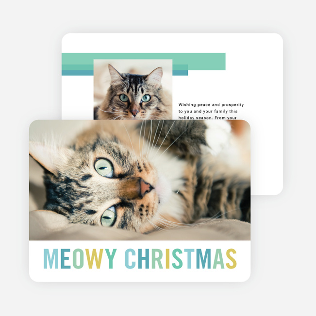 Meowy Christmas Christmas Cards - Blue