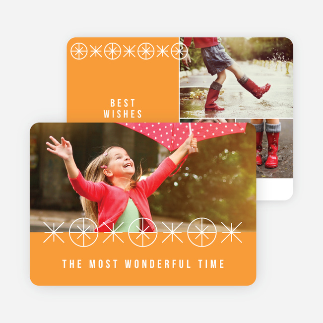 Ornaments and Stars Christmas Cards - Orange