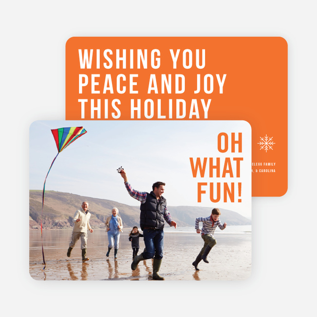 Holiday Wishes Christmas Cards - Orange