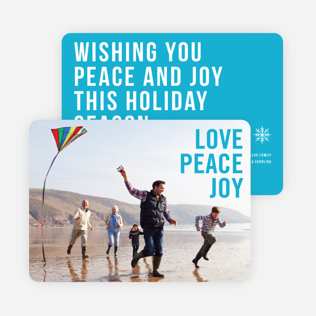 Big and Bold Text Holiday Cards - Blue