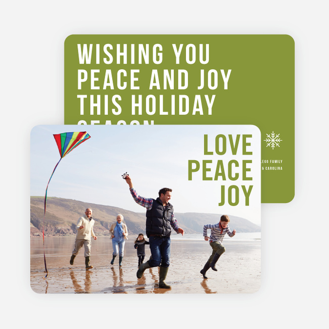 Big and Bold Text Holiday Cards - Green