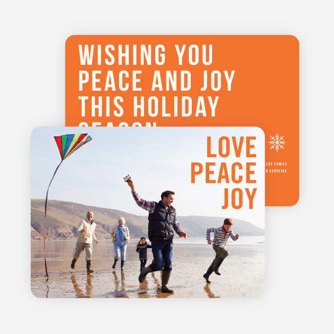 Big and Bold Text Holiday Cards - Orange