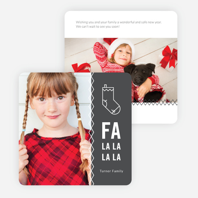 Stocking Sketch Christmas Card - Gray