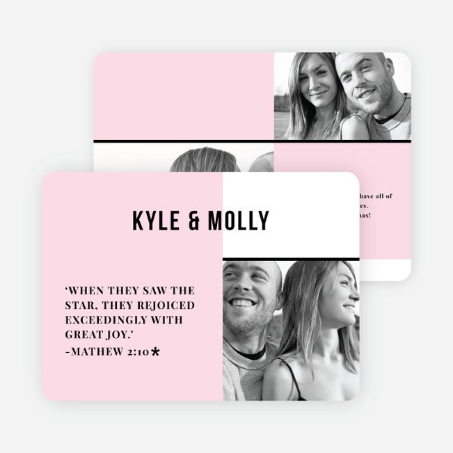 Great Joy Christmas Card - Pink