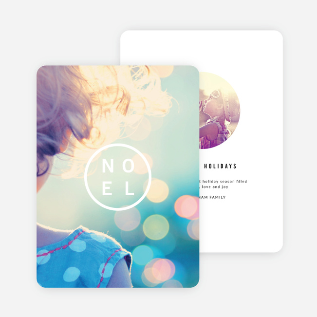 Circular Noel Christmas Cards - White