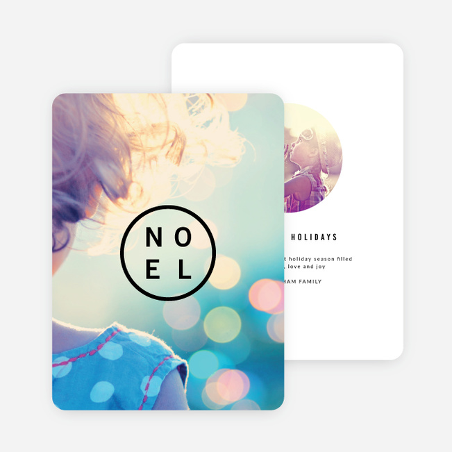 Circular Noel Christmas Cards - Black